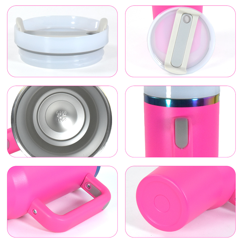 RTS USA Warehouse Stock 20pcs/ctn 5 Colors Mix H2.0 40oz Rainbow Underneath Powder Coated Stainless Steel Tumbler for Laser