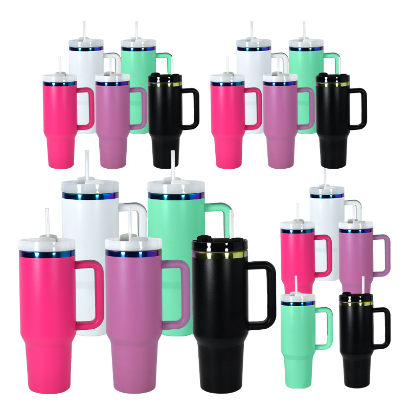 RTS USA Warehouse Stock 20pcs/ctn 5 Colors Mix H2.0 40oz Rainbow Underneath Powder Coated Stainless Steel Tumbler for Laser