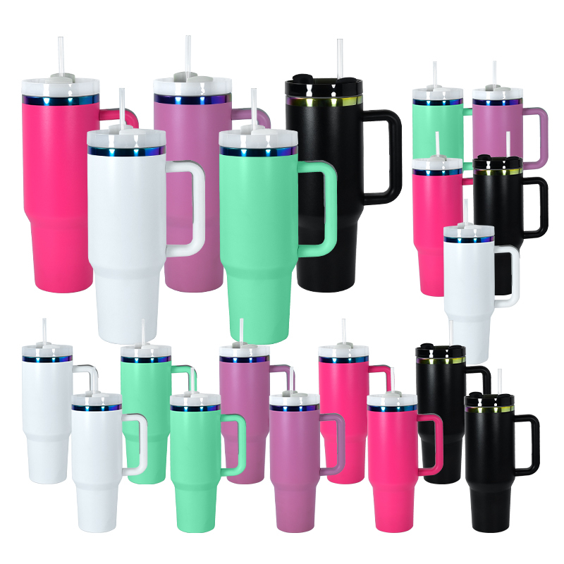 RTS USA Warehouse Stock 20pcs/ctn 5 Colors Mix H2.0 40oz Rainbow Underneath Powder Coated Stainless Steel Tumbler for Laser