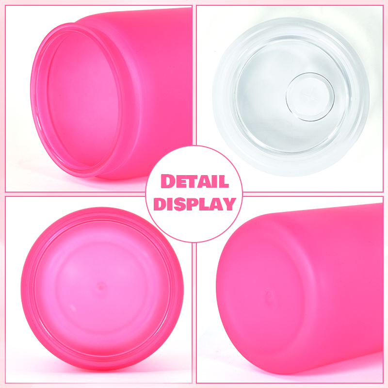 Hot Sell 16oz Colored Matte BPA Free Kids Plastic Cups Acrylic Can Ombre Plastic Tumbler with pp Plastic Lids and Straws