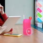 Hot Sell 16oz Colored Matte BPA Free Kids Plastic Cups Acrylic Can Ombre Plastic Tumbler with pp Plastic Lids and Straws