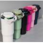 Custom Rainbow Under Tumbler Powder Coated 30oz Water Bottle With Leak Proof Flip Straw Lid Portable Handle for Laser Engraving