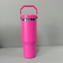 Custom Rainbow Under Tumbler Powder Coated 30oz Water Bottle With Leak Proof Flip Straw Lid Portable Handle for Laser Engraving