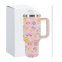 RTS USA Warehouse Stock 40oz H2.0 Powder Coated Double Wall Stainless Steel Tumblers Travel Mug with Pattern Gift 1pcs