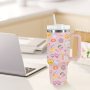 RTS USA Warehouse Stock 40oz H2.0 Powder Coated Double Wall Stainless Steel Tumblers Travel Mug with Pattern Gift 1pcs