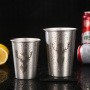 Custom Logo 350ml 500ml Single Wall Stainless Steel Beer Mugs Portable Coffee Drinking Cups Promotional Gift Camping Mug