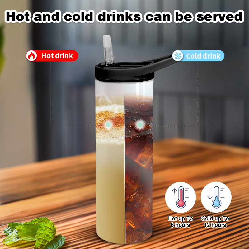 US Warehouse Customization logo 20oz Straight Sublimation Double Walled Stainless Steel Tumbler with Black Screw Lid 25pcs/ctn