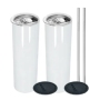 US Warehouse in Stock 20oz Vacuum Insulated Double Wall Stainless Steel Sublimation Diy Straight Coffee Tumbler With Straw