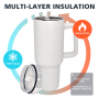 New Design Sublimation Blanks 40oz Travel Mug Tumbler Glow in Dark With Handle