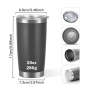 20oz Powder Coated Stainless Steel Double Wall Tumbler Thermo Metal Cup Custom logo Travel Insulated Mug Laser Tumblers 20 oz