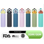 Custom Logo 304 Stainless Steel Insulated Sports Water Bottle Tumbler With Straw Dual-use Lid Drink Flask Design for Gym 22oz