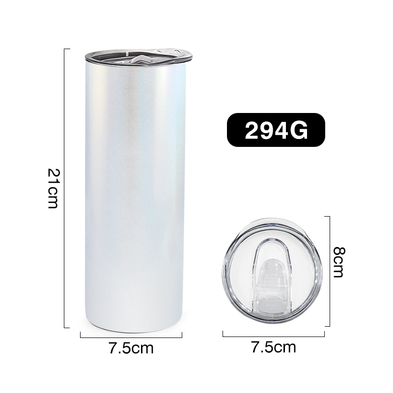 USA Warehouse in Stocked 20oz Shimmer Glitter White Holographic Sublimation Blanks Tumbler 25PCS/CTN