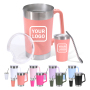 Personalized 1900ml 150ml Ice Bucket Cup Set Stainless Steel Powder Insulated Beer Mug Large Capacity Tumbler with Handle Straw