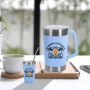 Personalized 1900ml 150ml Ice Bucket Cup Set Stainless Steel Powder Insulated Beer Mug Large Capacity Tumbler with Handle Straw