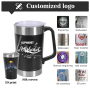 Personalized 1900ml 150ml Ice Bucket Cup Set Stainless Steel Powder Insulated Beer Mug Large Capacity Tumbler with Handle Straw