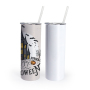 RTS US Warehouse 50PCS/CTN White Sublimation Blanks Stainless Steel Tumbler Straight 20oz Skinny Tumbler With Straw and Lids