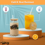 US Warehouse RTS 50pcs/ctn 16oz Glass Can clear Sublimation Glass Tumler Mugs with Bamboo Lid and Plastic Straw
