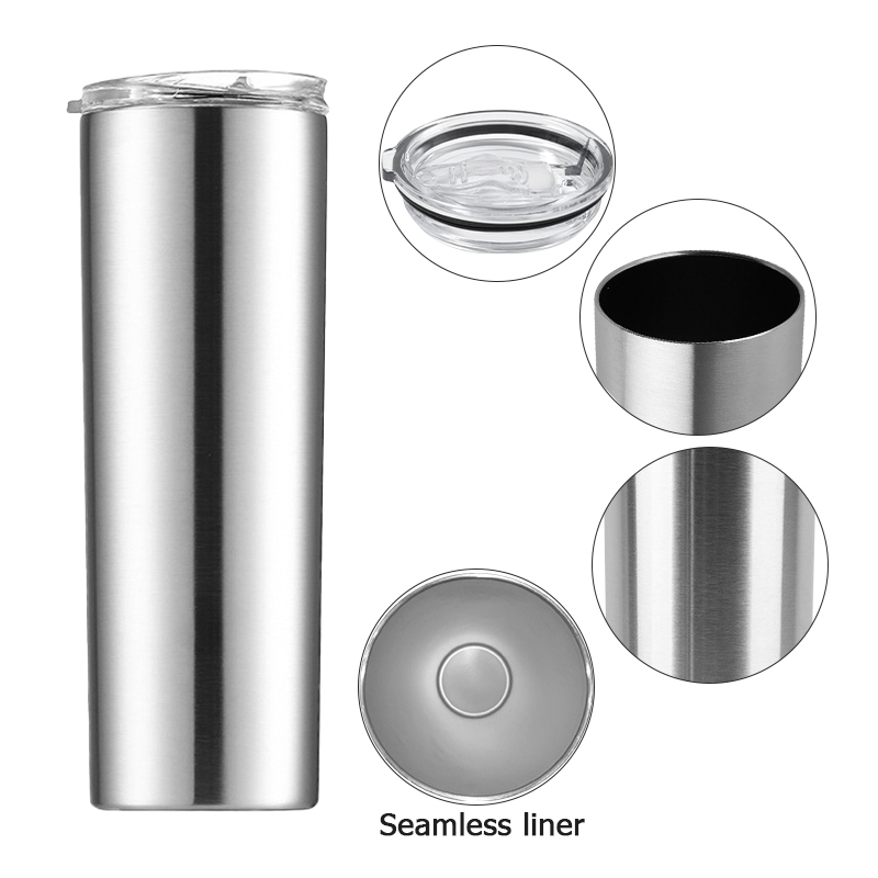 Factory Bulk Stocked Multi-color Classic Double Walled Insulated Water Bottle 304 Stainless Steel Cup Skinny Tumbler 20 OZ