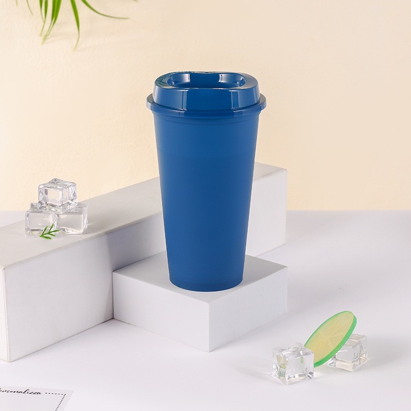 16 oz Reusable Coffee Cups with Lids  Frosted Plastic Tumblers Cup for Hot Drink and Cold Drinks Travel Mugs