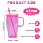 New Design 20oz Sublimation Blank Jelly Colored Glass Mug With Handle 20oz Travel Glass Water Bottle With Colorful Lids
