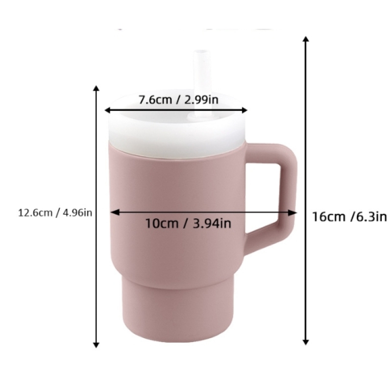 Food Grade 280ML Silicone Sippy Tumbler Trainer Bottle Water Drinking Straw Cup for Baby Kids Toddler Heat-resistant Custom logo