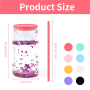 RTS US Warehouse 16oz Glass Snow Globe Pre-Drilled Blank 12oz Inner Double Wall Beer Glass Can with Color Plastic Straw Lid Hole