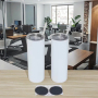 USA Warehouse Stock 20oz Sublimation Blanks White Tumbler Straight Skinny Stainless Steel Tumbler with Straw Rubber Bottom 25pcs