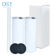 20oz Sub White with Plastic Straw Rubber Bottom