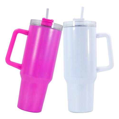 USA China Warehouse Stocked 40oz Sublimation Rainbow Shimmer Tumbler With Handle