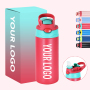 12oz Stainless Steel Kids Water Bottle With Straw Child Children Bpa Free Kids Drink School Cute Water Bottle for Kids School