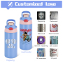 12oz Stainless Steel Kids Water Bottle With Straw Child Children Bpa Free Kids Drink School Cute Water Bottle for Kids School