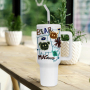 USA CN Warehouse 40oz Mug H3.0 Sublimation White 40oz Double Wall Stainless Steel Travel Handle Tumbler With Straw Metal Brush
