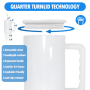 USA CN Warehouse 40oz Mug H3.0 Sublimation White 40oz Double Wall Stainless Steel Travel Handle Tumbler With Straw Metal Brush