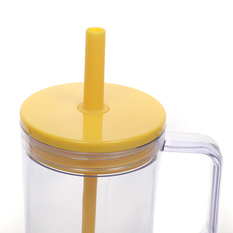 Custom 40oz Clear Plastic Tumbler 1200ml Travel Mugs Single Wall Bottle Color AS Mug BPA Free Cup with Handle Straw Screw on Lid