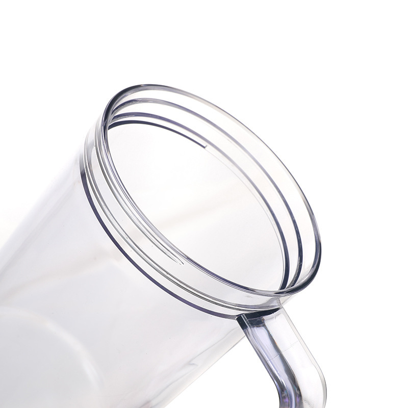 Custom 40oz Clear Plastic Tumbler 1200ml Travel Mugs Single Wall Bottle Color AS Mug BPA Free Cup with Handle Straw Screw on Lid