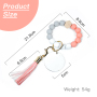 RTS US 30PCS/CTN Silicone Beads Bracelet Elastic Wristlet With Sublimation MDF Wristlet Keychain Bracelet for Mother's Day Gift