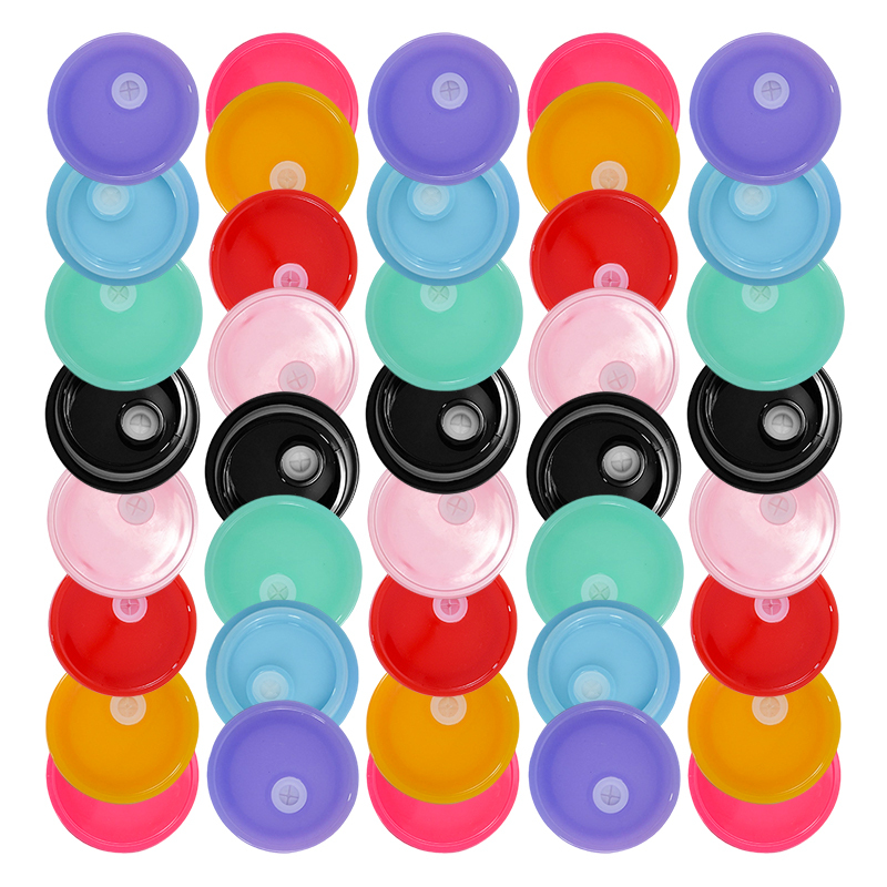 RTS  40pcs/ctn Colored Replacement Plastic Lids for 16oz Glass clear Frosted Cups Glass Tumbler Mugs 8 Colors Mixed