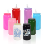 RTS US Warehouse Mix 8colors 16oz Jelly Beer Can Sublimation Colors Glass Tumbler with PP Lid and Straw  25pcs/CTN