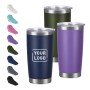 Custom logo 20oz Double Wall Stainless Steel Vacuum Coffee Mug Insulated Car Powder Coated Tumbler Vacuum Laser Tumbler