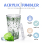 Factory Wholesale Pre -Drilled Acrylic Double Wall  12oz 16oz 24oz  Plastic Tumbler with Plug  Glitter for DIY Sticker Glitter