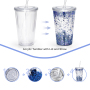 Factory Wholesale Pre -Drilled Acrylic Double Wall  12oz 16oz 24oz  Plastic Tumbler with Plug  Glitter for DIY Sticker Glitter