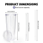24 oz Tumbler Snow Globe Snow Globe Cups 24oz Tumbler Snowglobe Tumbler clear Pre Drilled Glitter Cups with Lids and Straws
