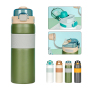 Wholesale 800ml Stainless Steel Cup Powder Coated Portable Vacuum Insulated Water Bottle With Bounce Button Screw on Lid Straw