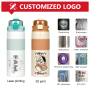 Wholesale 800ml Stainless Steel Cup Powder Coated Portable Vacuum Insulated Water Bottle With Bounce Button Screw on Lid Straw