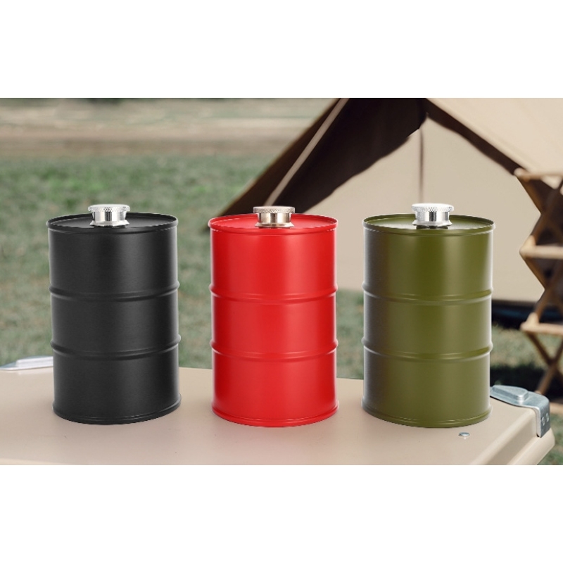 750ml Outdoor Travel Portable Gasoline Creative Hip Flask Large Capacity Stainless Steel Beer Barrel Wine Liquor Water Bottle