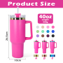 Powder Coated Plating Rainbow /Gold/ Black /Purple 40oz Handle Tumbler Personalized Laster Engraved 40oz H1.0 H2.0 Bottles