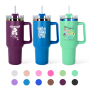 Powder Coated Plating Rainbow /Gold/ Black /Purple 40oz Handle Tumbler Personalized Laster Engraved 40oz H1.0 H2.0 Bottles