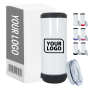 Custom Logo 16oz Double Wall Insulated Stainless Steel Beer Can Cooler Slim Can Coozies with Speaker for Wine Drink & Holder