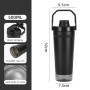 Custom 500ml Stainless Steel Insulated Shaker Water Bottle Outdoor Portable Sports Keeps Drink Cold and Hot with Storage Bottom