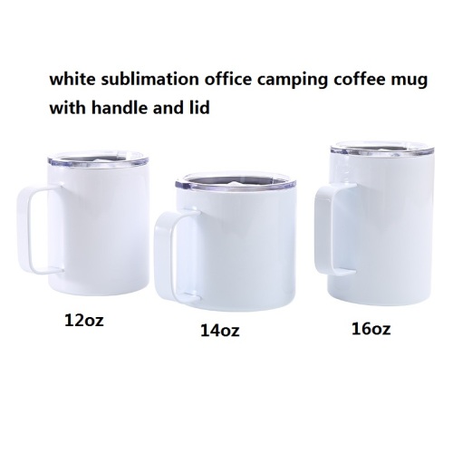 Wholesale Sublimation Blanks 10oz 14oz 16oz 20oz 24oz Double Wall Stainless Steel Custom Coffee Beer Offiec Mug with Lid Handle